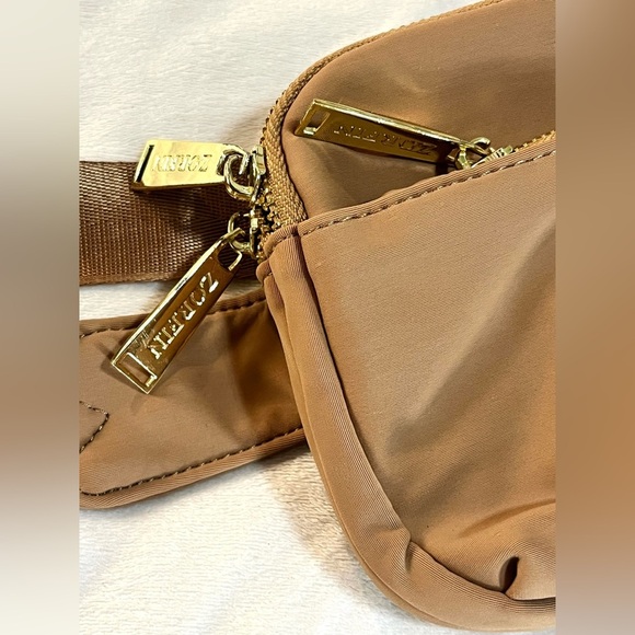 Zorfin Tan Brown Belt Bag Fanny Pack Pockets Adjustable Strap Water Resistant - Picture 4 of 16